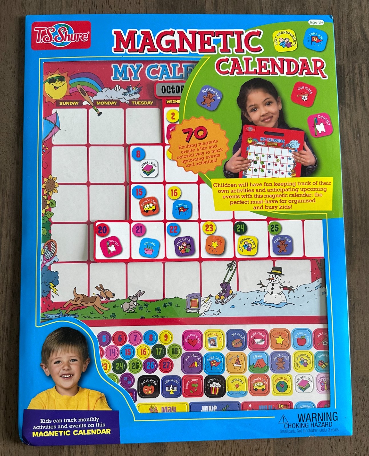 My Calendar Magnetic T.S. Shure 15” x 11” Age 3+ NEW