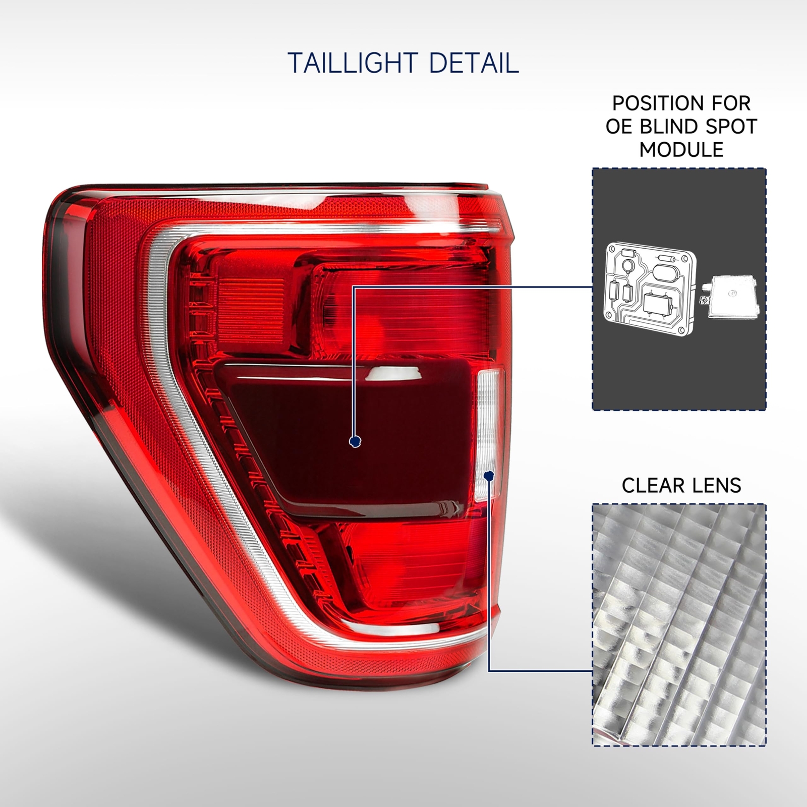 Tail Light Assembly Compatible with Ford F150 XL XLT 2021 2022 2023, F150 Hal…