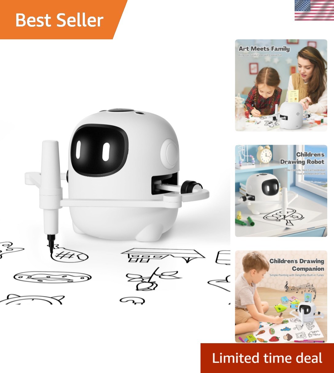 Voice Interactive Drawing Robot for Kids – 150 Cards & Montessori Learning