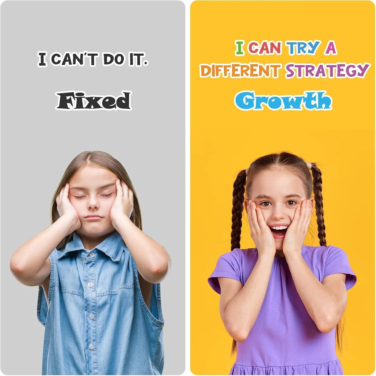 26pcs Growth Mindset Posters for Classroom, Growth Mindset Bulletin Board Set, I
