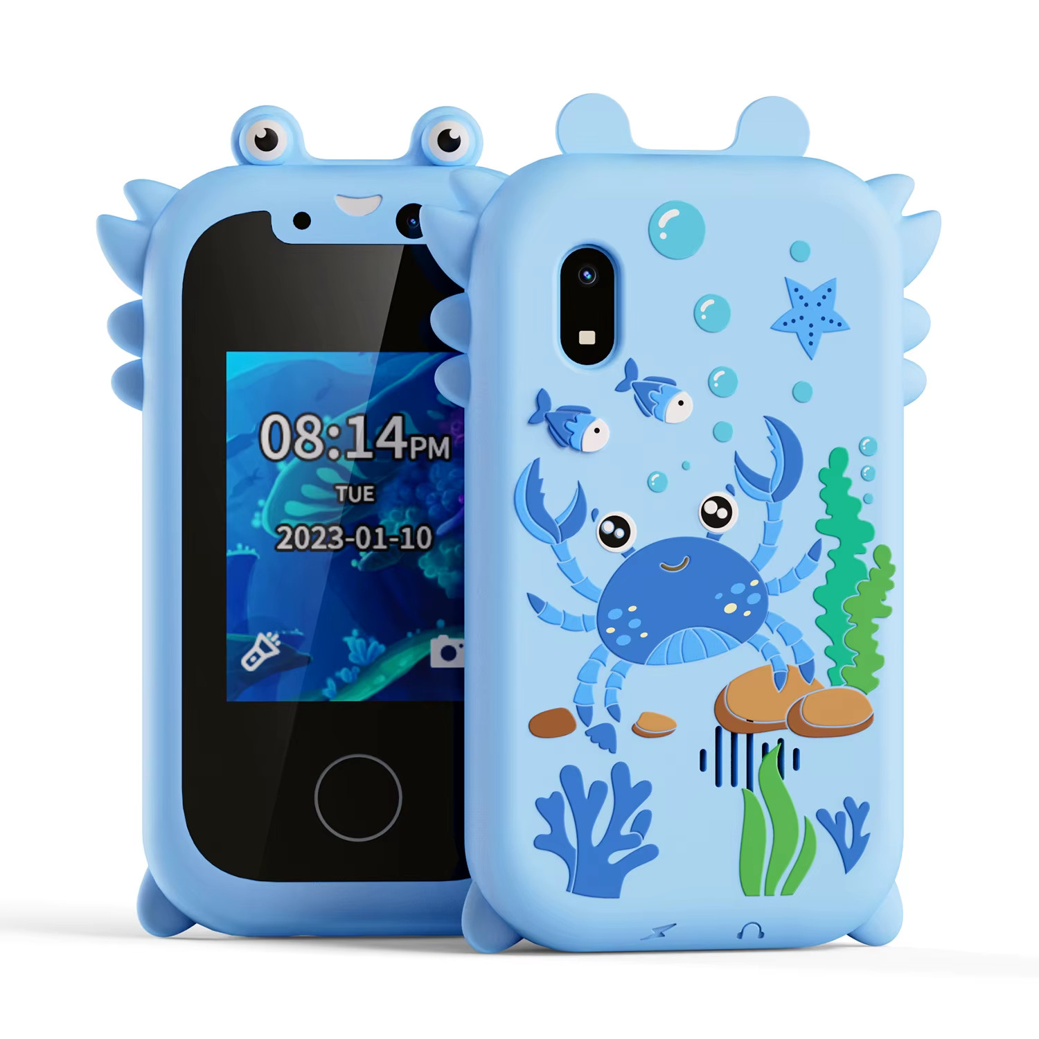 Kids Crab Sea Life Smart Phone Toy Blue Birthday Gift aged 3+ MP3 Dual Camera