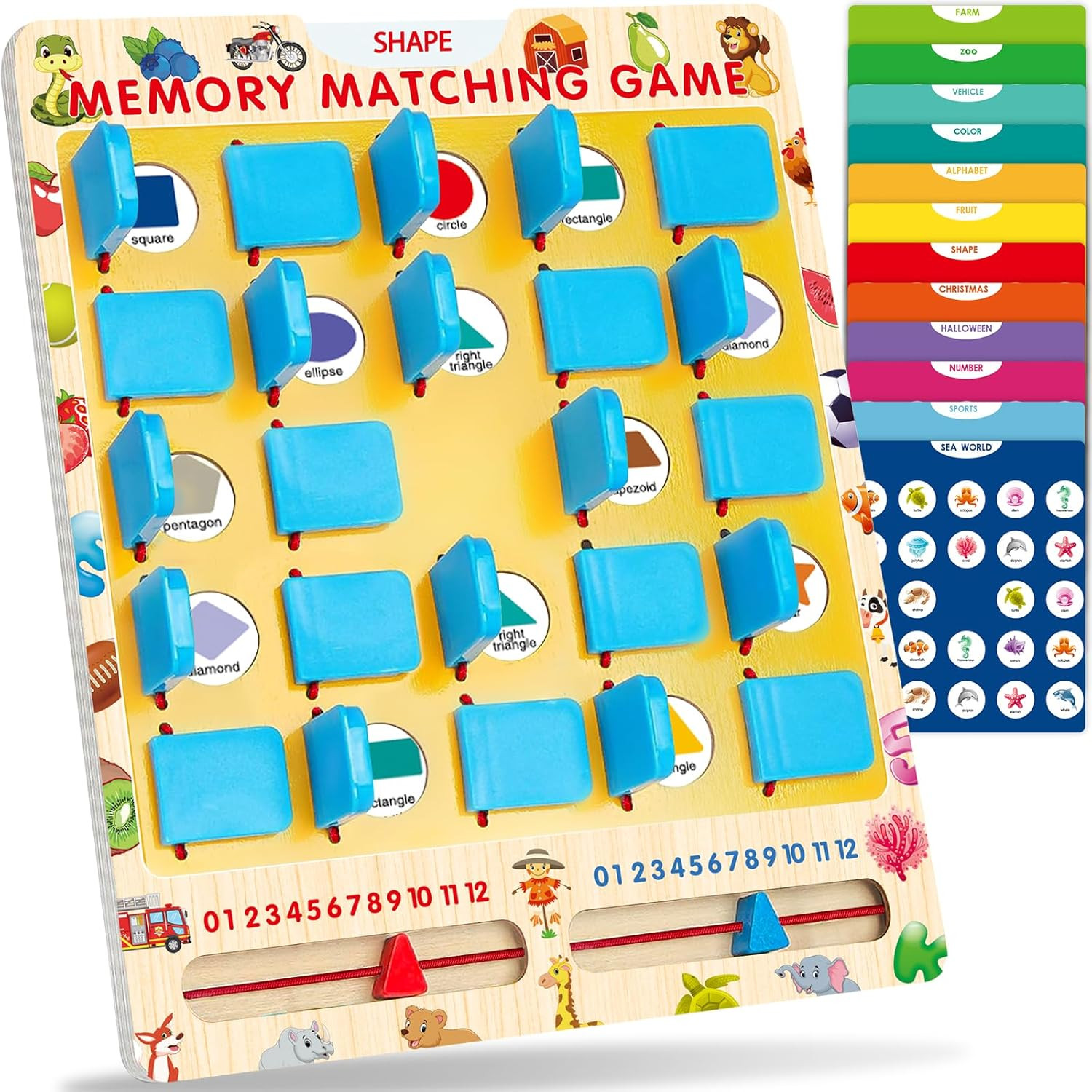 Matching Memory Game for Kids Ages 3-8 Travel Board Game Toy Gift Boys Girls