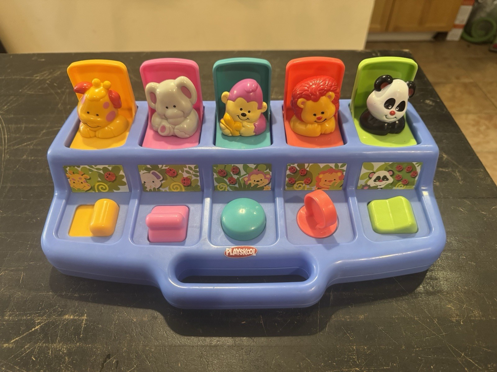 Vintage 1995 Playskool Poppin Pals Pop Up Jungle Animals Zoo Baby Toddler Toy