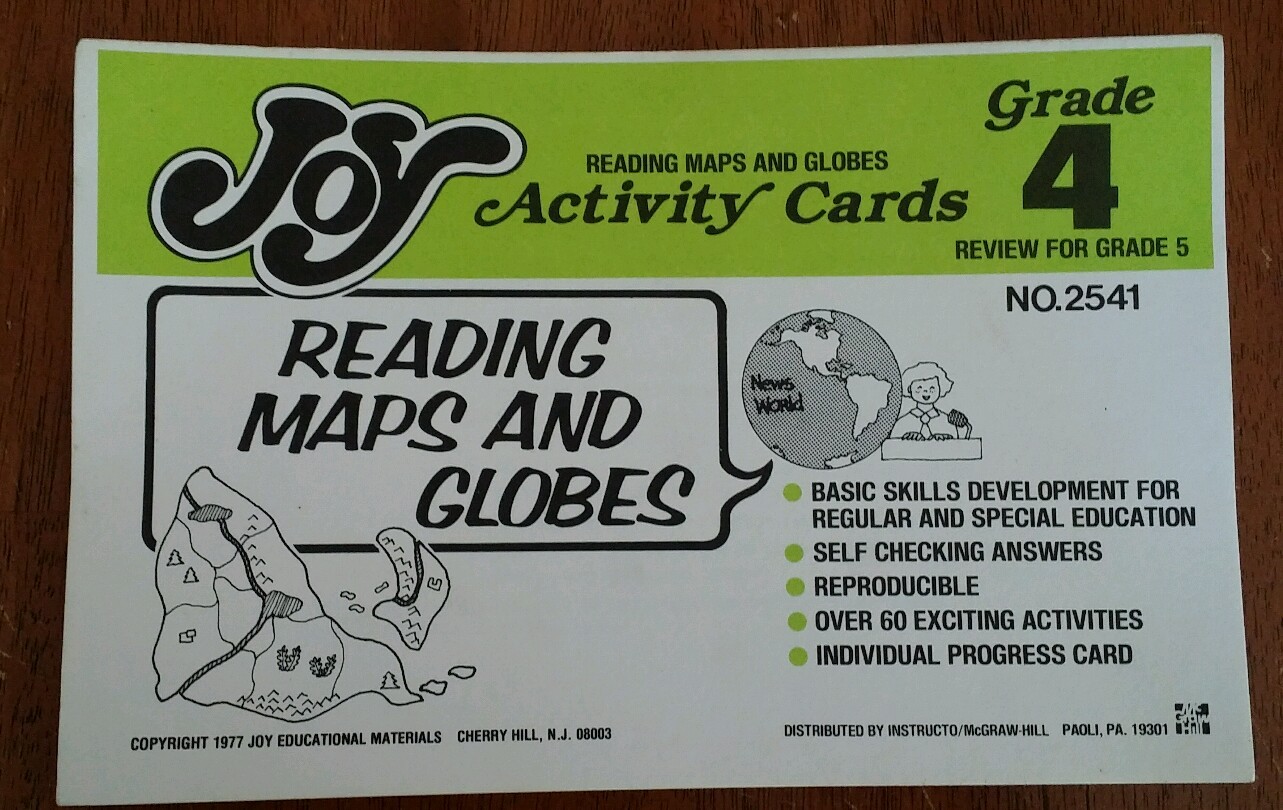 Vtg Sweet (1977) JOY Reading Maps & Globes Grade 4 Activity Cards Complete Set