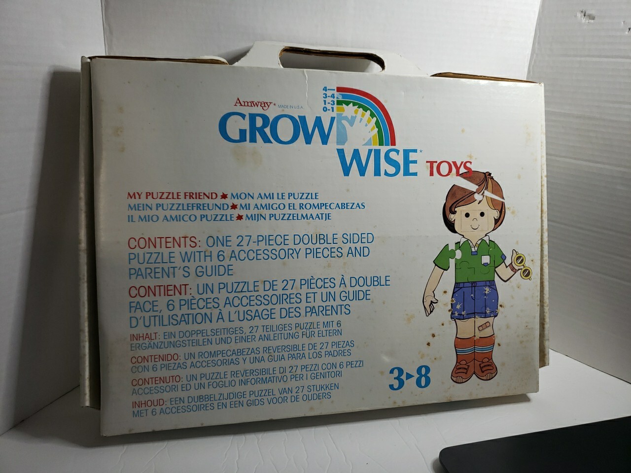 1986 Vintage Amway “GROW WISE” My Puzzle Friend Floor Puzzle Toys Learning Toy