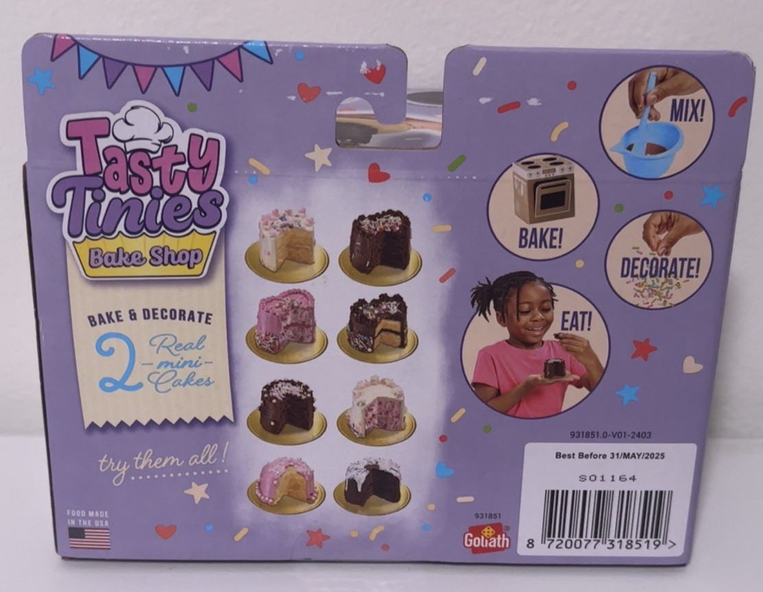 Tasty Tinies Vanilla Mini Cakes Chocolate Frosting & White Sprinkles Ages 6+