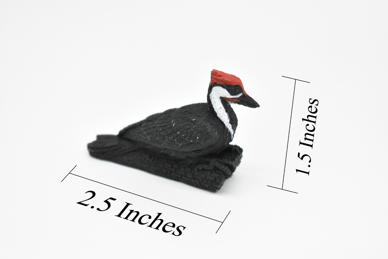 Woodpecker, Pileated, Realistic Plastic Model, Hand Painted Toy 2 1/2″