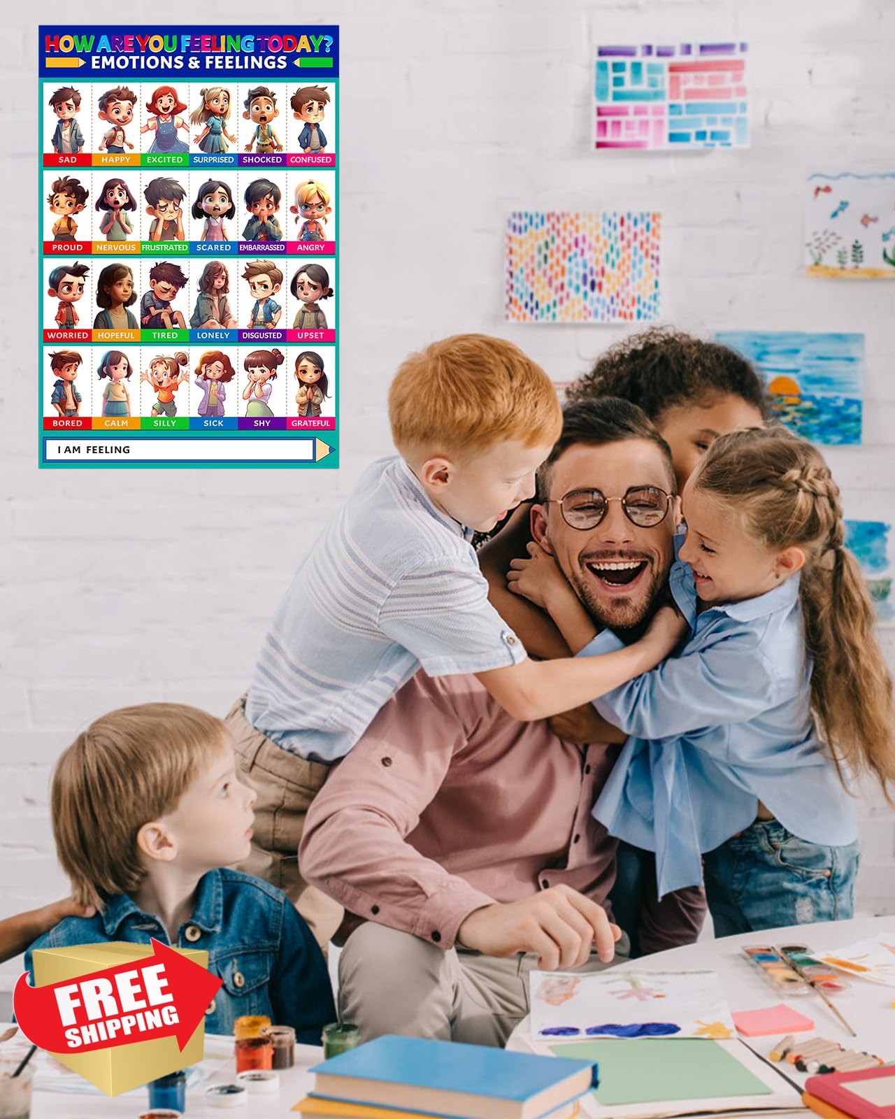 D24TIME Feelings Chart Kids Glossy 11×16