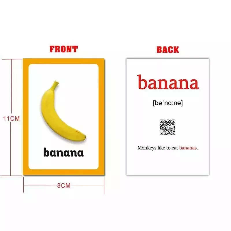 English Words Learning Flashcards for Kids 3-6 Years Reading Enlightenment Toys