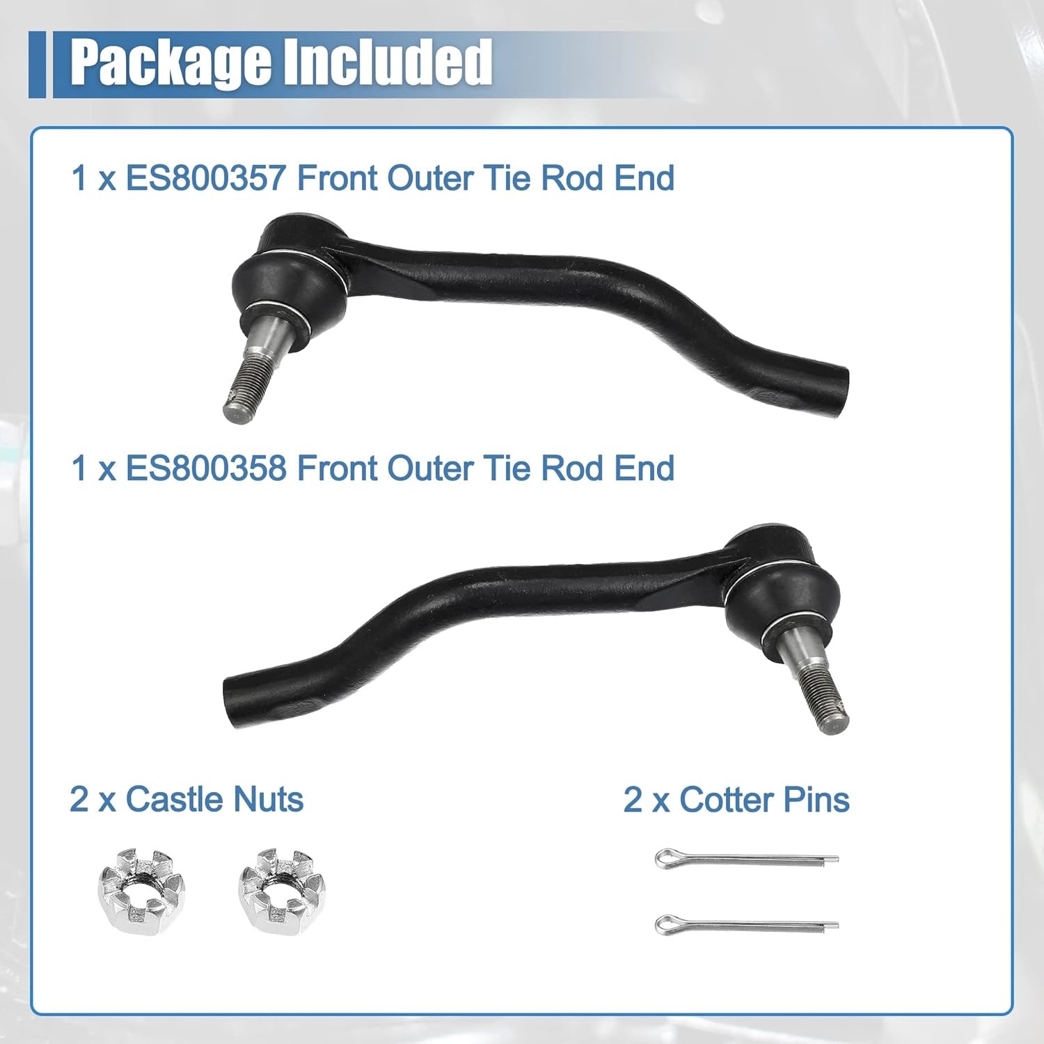 2PCS Front Outer Tie Rod End Links Steering Suspension ES