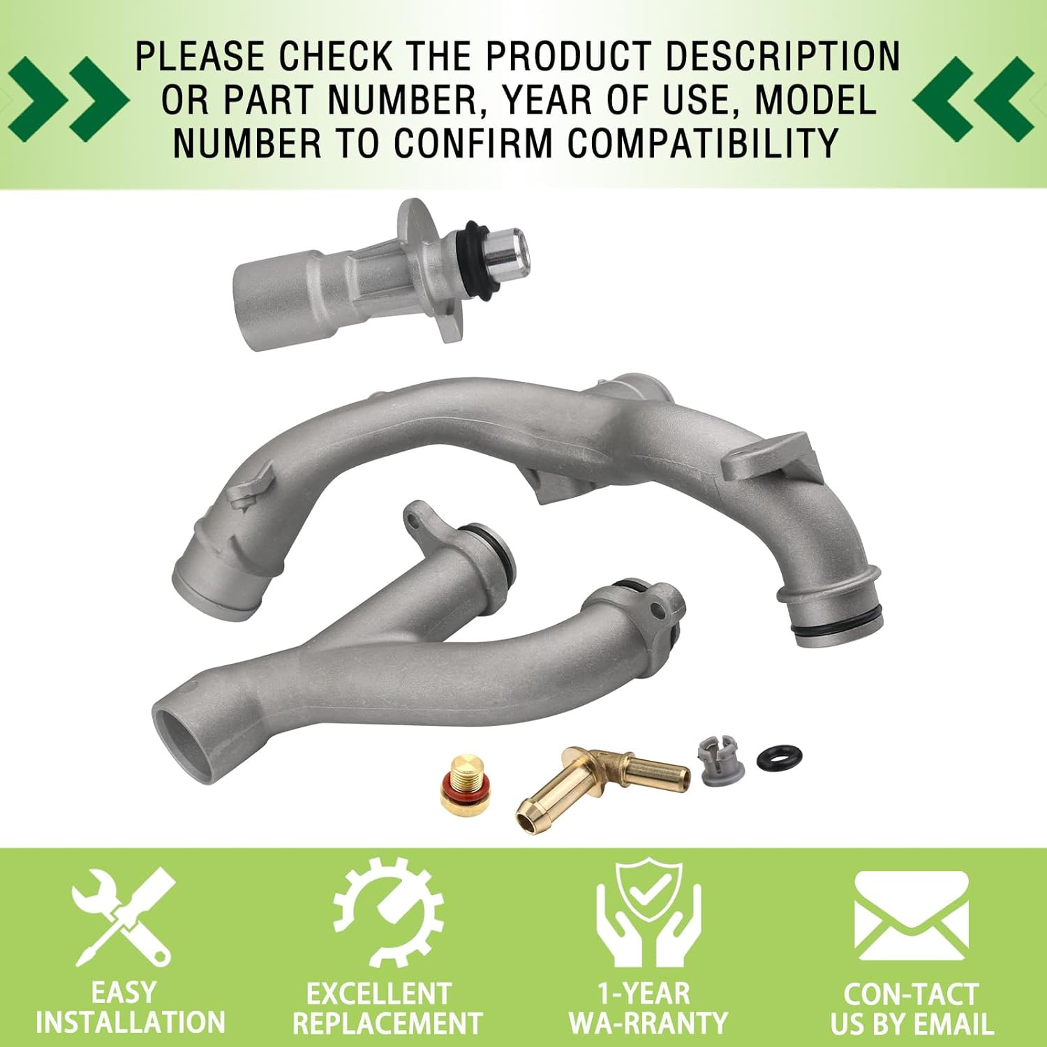 Aluminum Coolant Outlet Pipes Kit Jaguar Land Rover LR4 Range Rover Sport