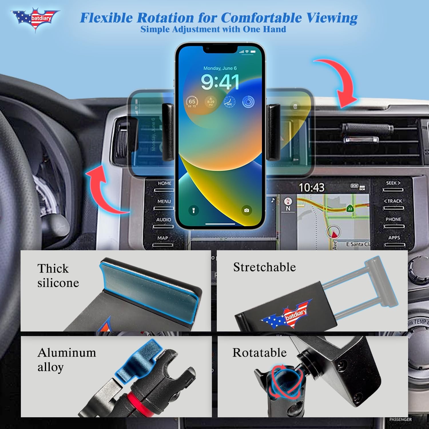 4Runner Vent Phone Mount for Toyota 4Runner 2010-2020 2021 2022 2023 2024 Acc…