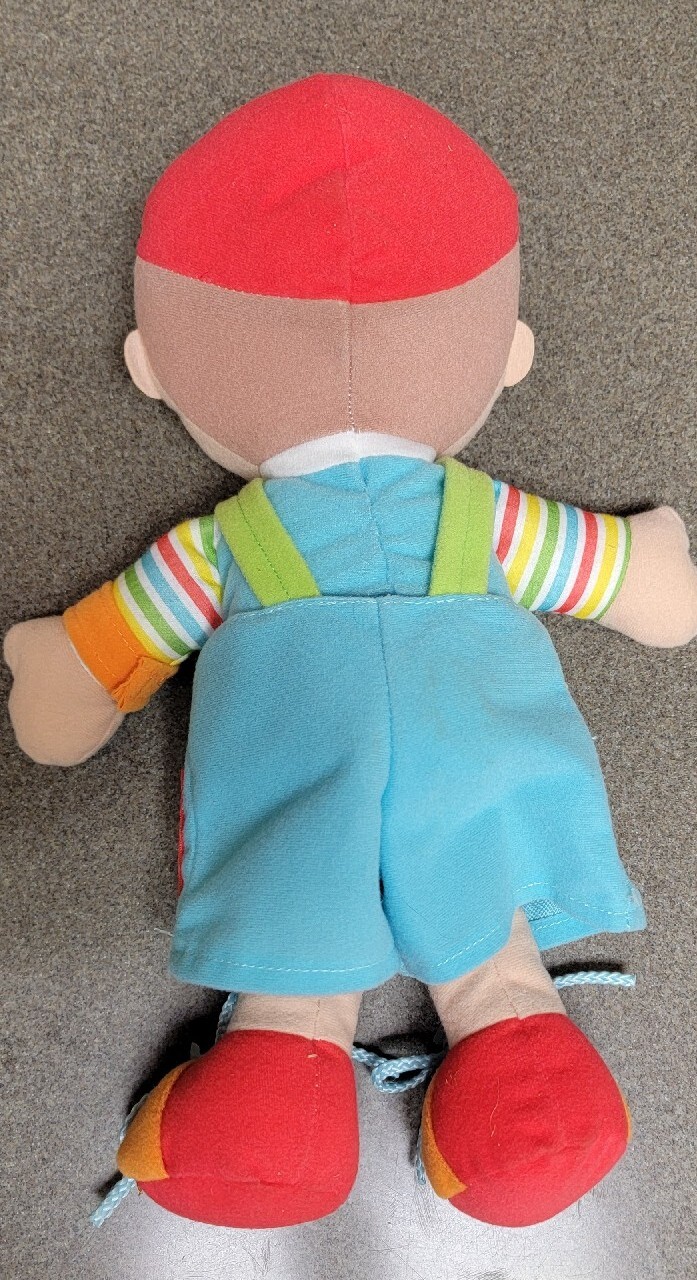 Spark Create 14″ Learning Buddy Plush Doll Sensory Fine Motor Skills Button Tie