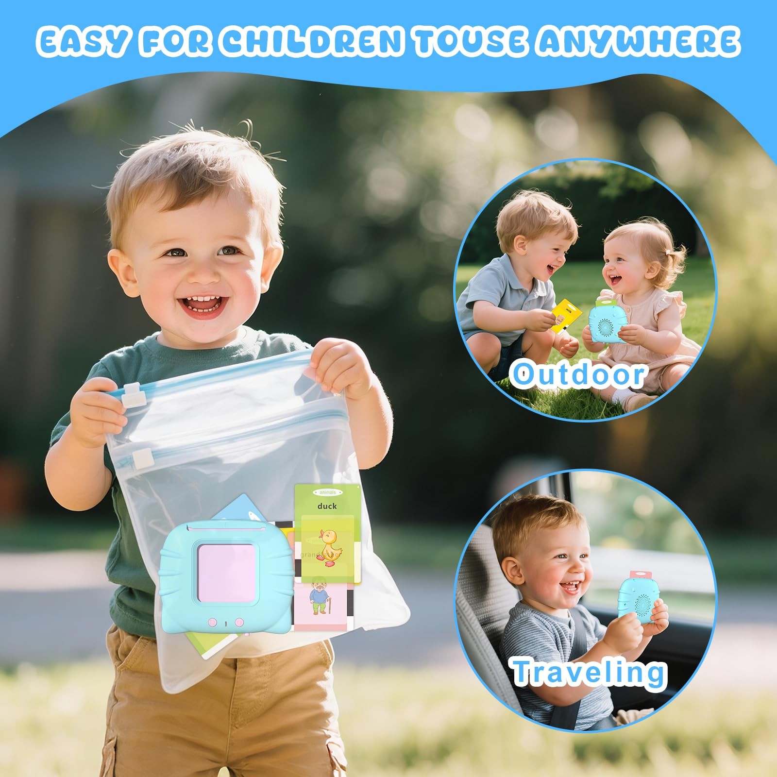 Toddler Talking Flash Cards for 1 2 3 4 5 Year Old Boys and Girls – Language …