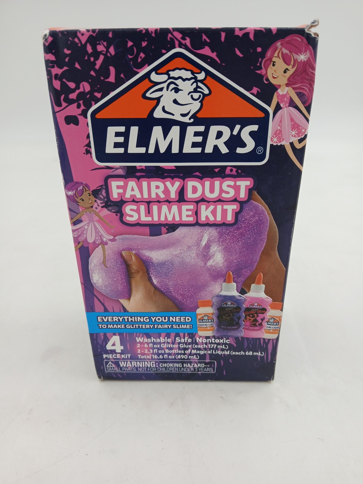 Elmer’s Fairy Dust Slime Kit Purple Glitter Glue Kids Craft 4 Piece Set New