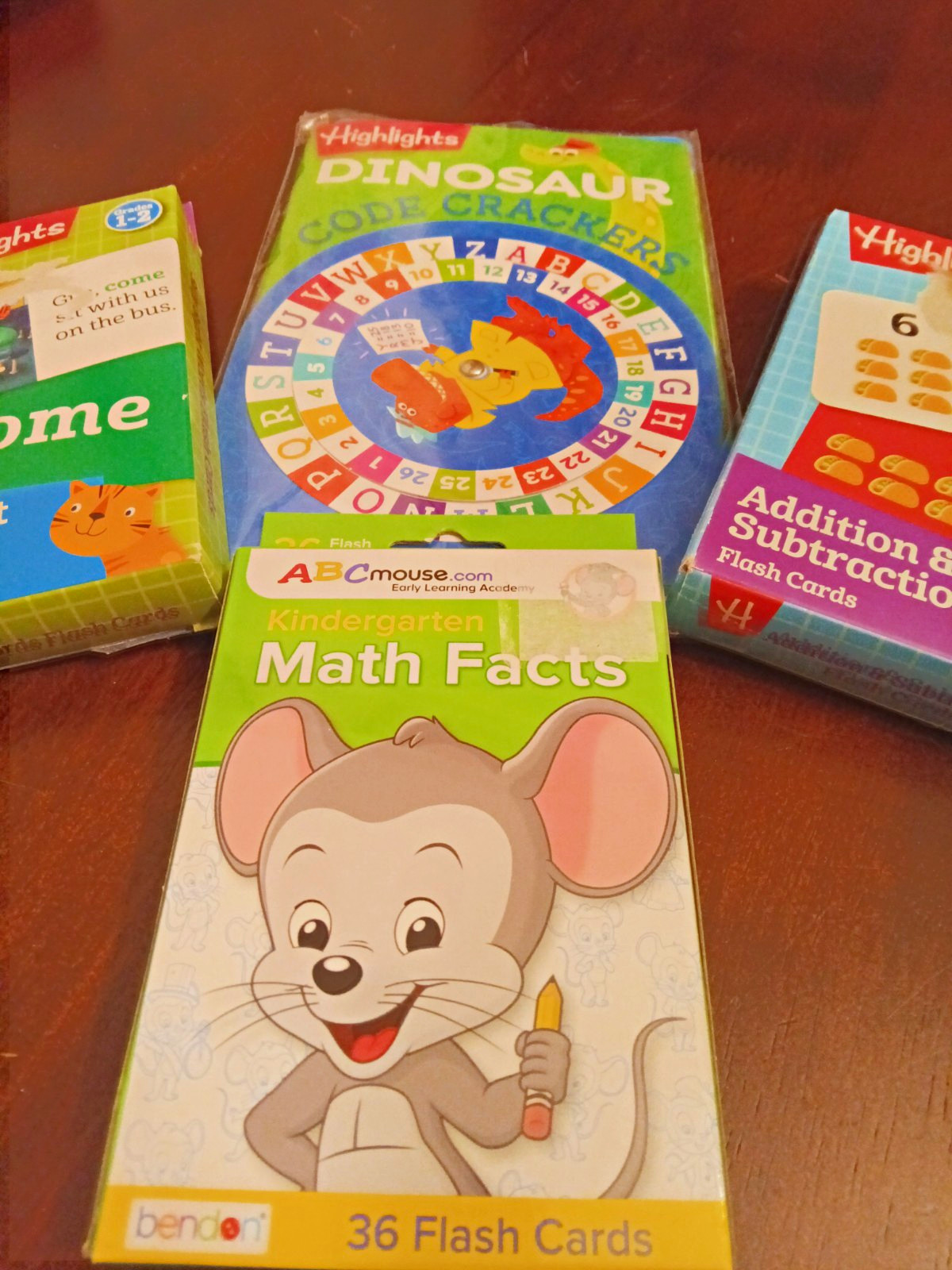 Highlights Flash Cards Lot: ABCmouse Math, Sight Words, Add/Sub, Dino Code