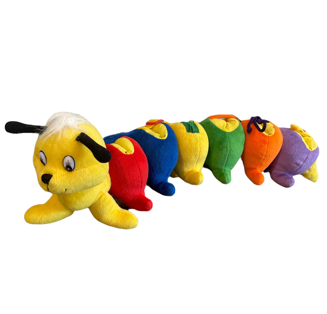 Edushape Toys 21” Caterpillar Dress-A-Pillar Plush Learning Toy Zip Buckle Tie
