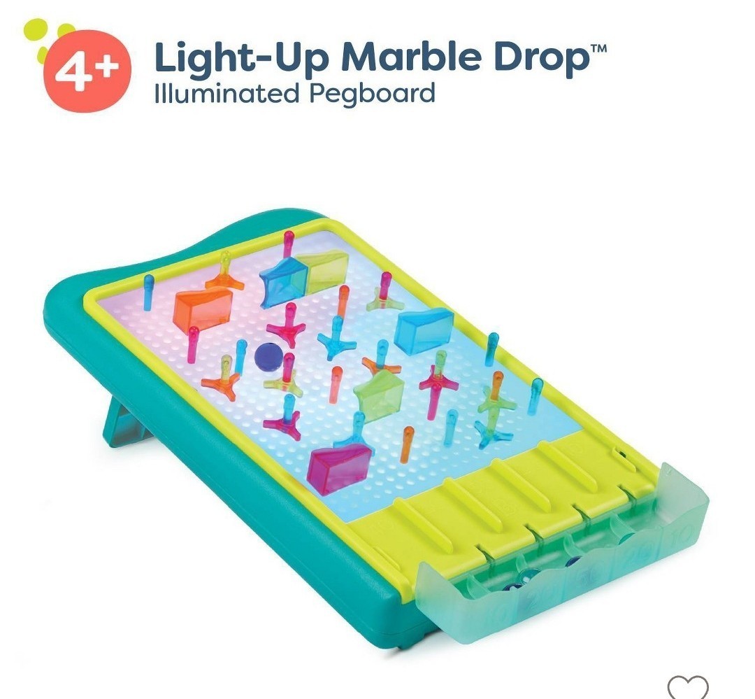 B. toys Light-Up Marble Drop – Marble Run & Peg Art Playset: Educational Focus,