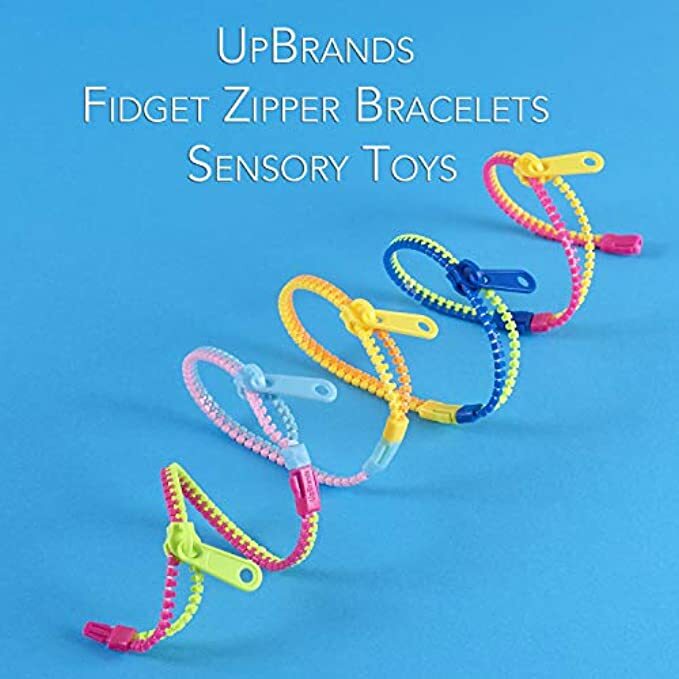 UpBrands 144 Easter Basket Stuffers 7 1/2″ Zipper Bracelets Fidget Toys, Pinata