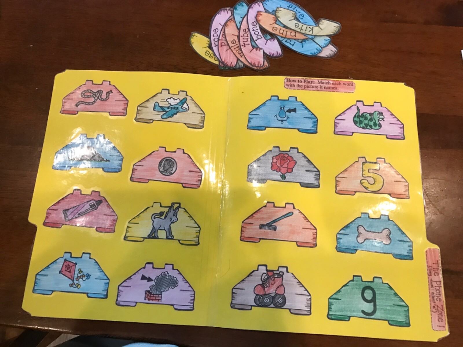 The Phone Zone! Silent “e” Long Vowel 2nd grade language arts file folder game