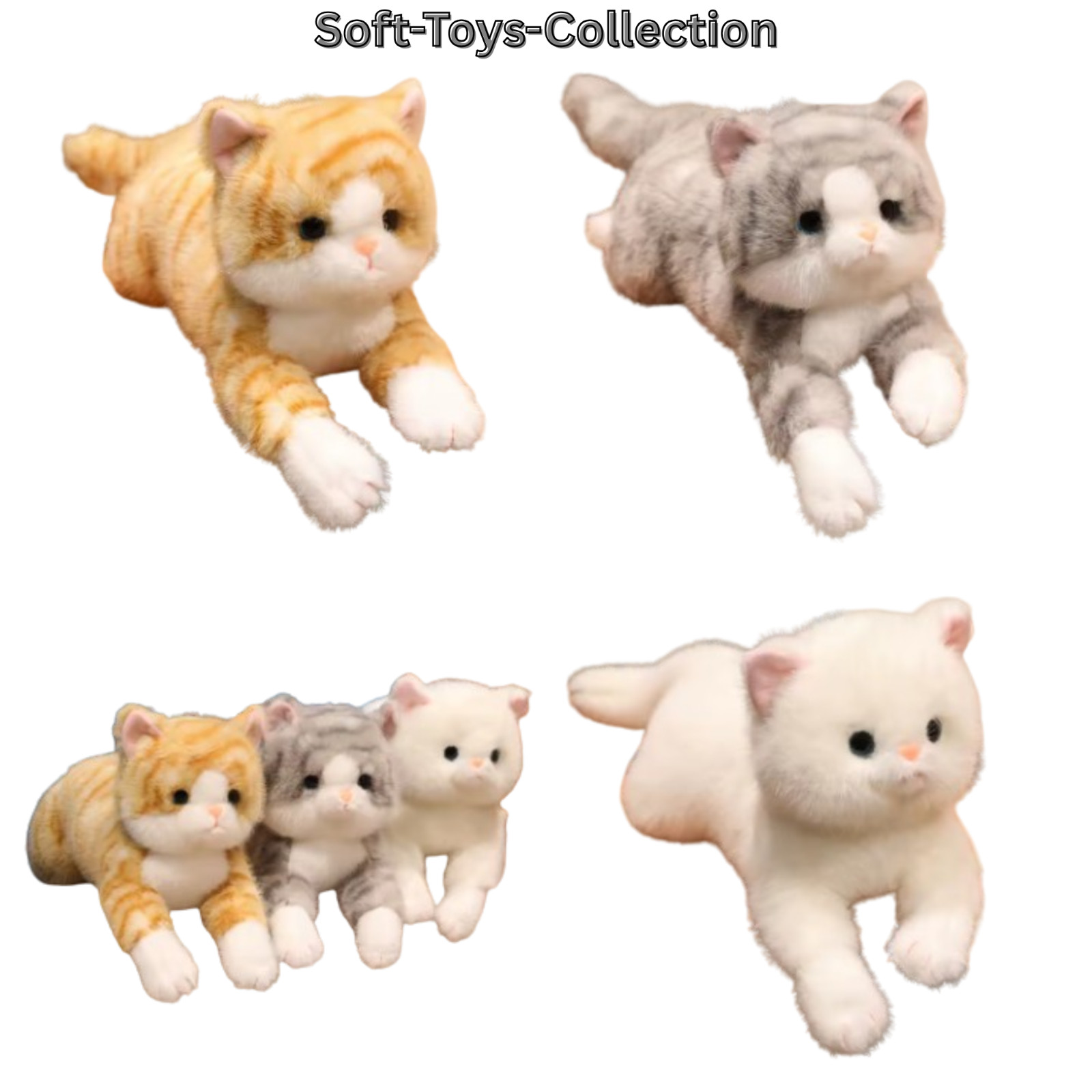 12in Realistic Cat Plush Toy Soft Stuffed Animal Kitty Kids Gift