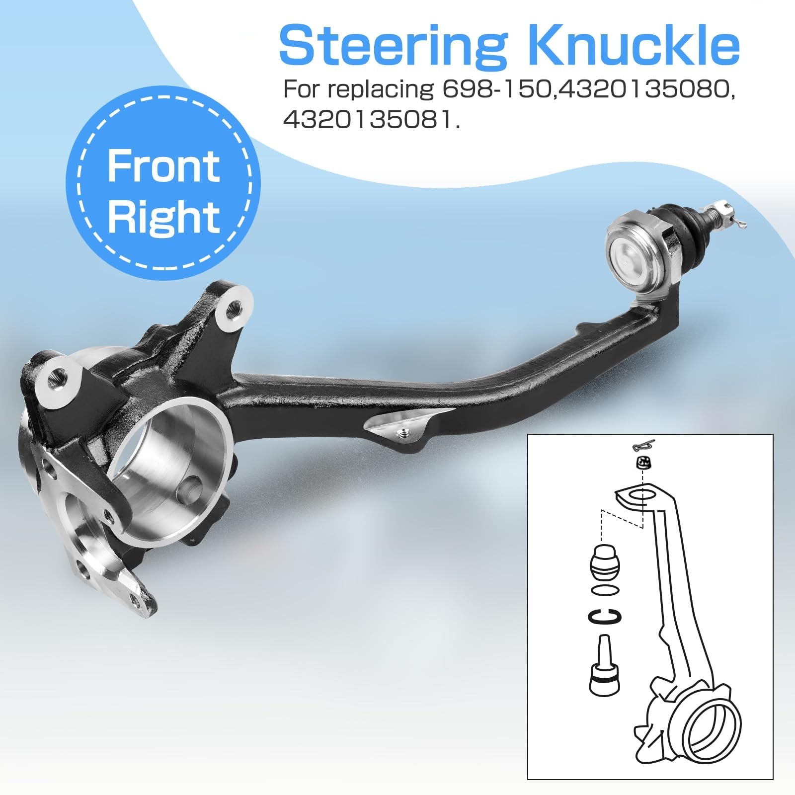 Front Passenger Side Steering Knuckle Compatible with Toyota 4Runner 1996-200…