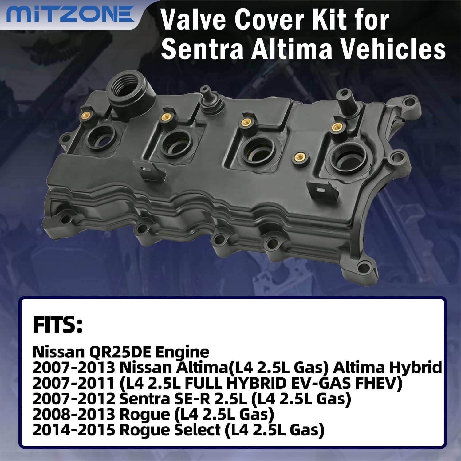 MITZONE Engine Valve Cover Compatible with 2007-2013 Nissan Altima Sentra SE-R 2