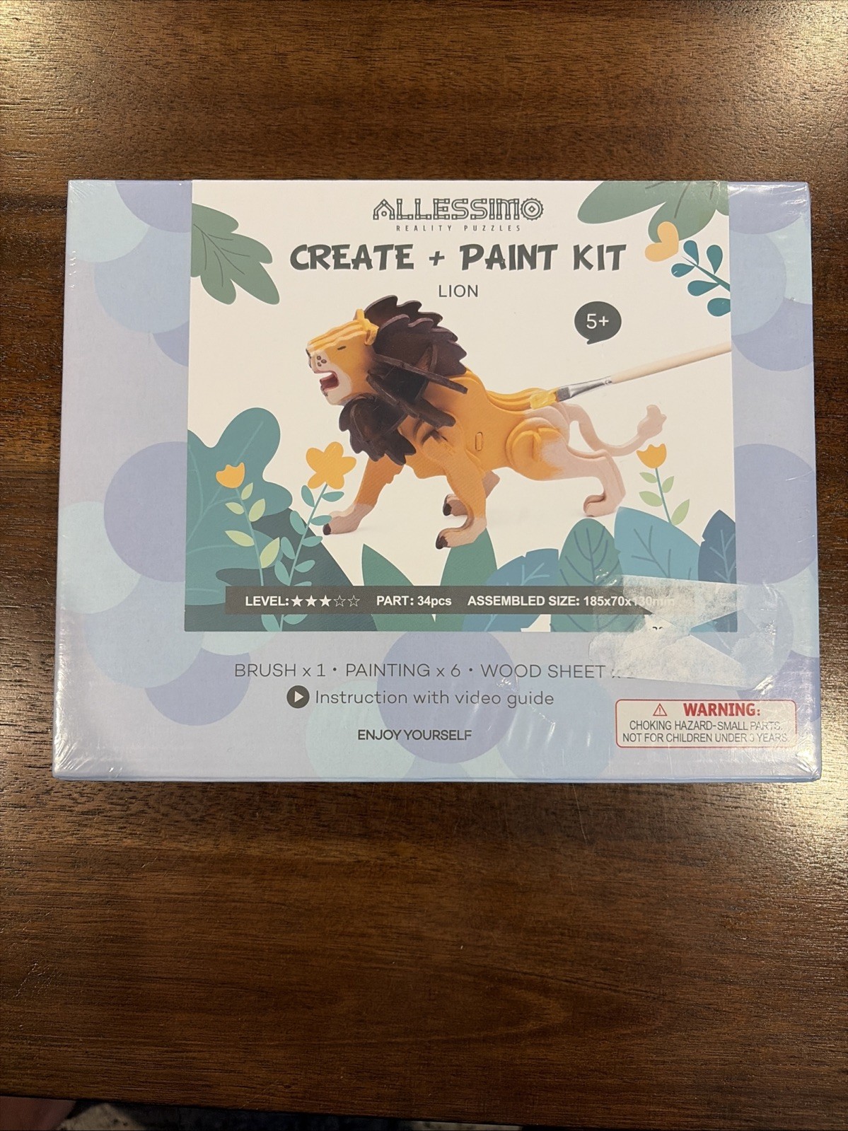 Allessimo-Create-Paint Lion 3D Puzzles for Kids-Arts and Crafts Advanced Sealed