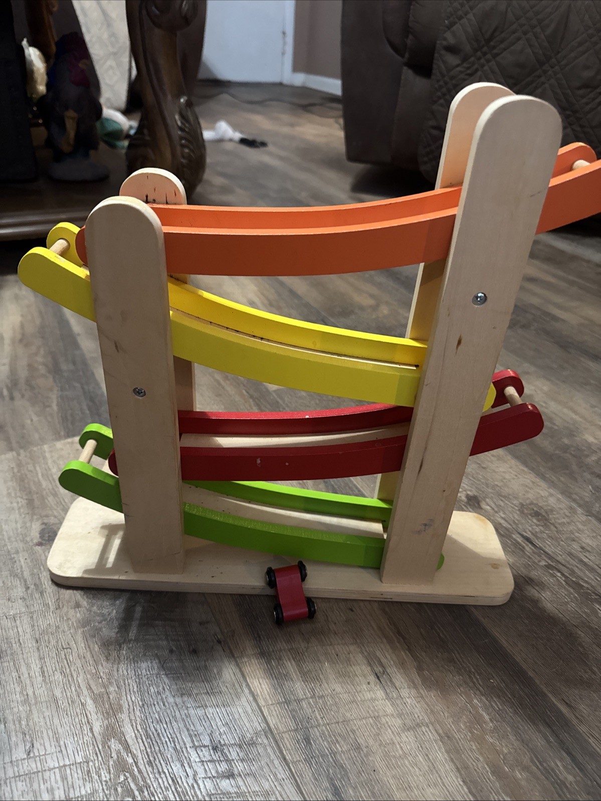 Toys R Us. Race Ramp With 1 Car Wood Montessori Sensory Toy