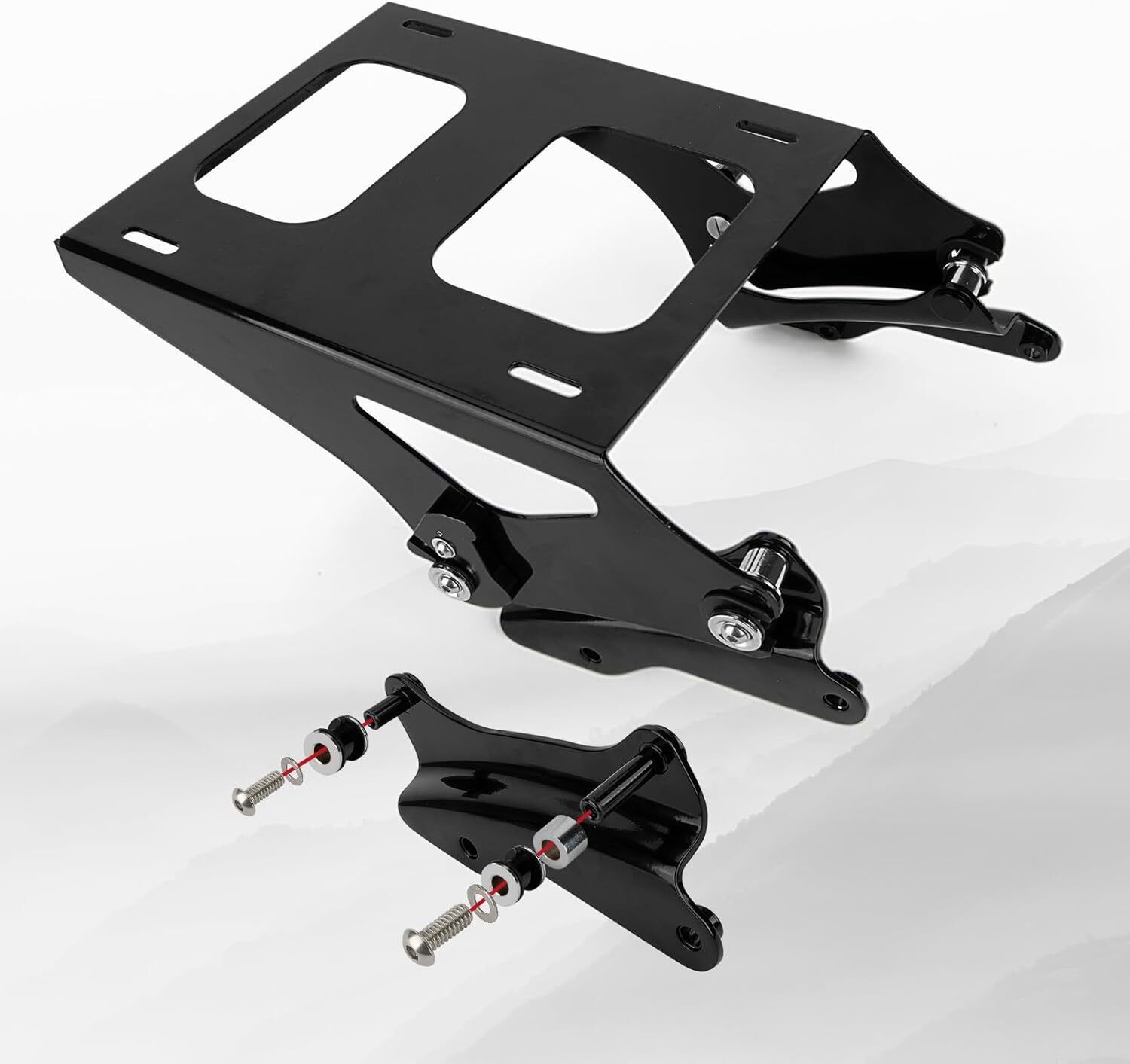 Mounting Luggage Rack – PSLER Motorcycle Trunk Mounting Bracket for Touring