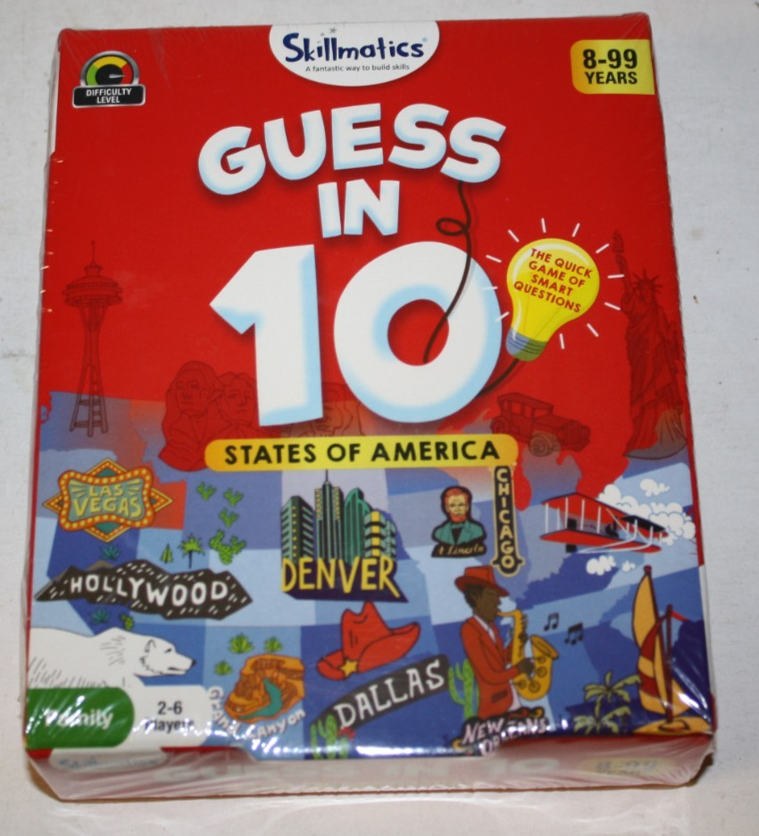 Skillmatics Guess In 10 States of America Quick Game Of Smart Questions