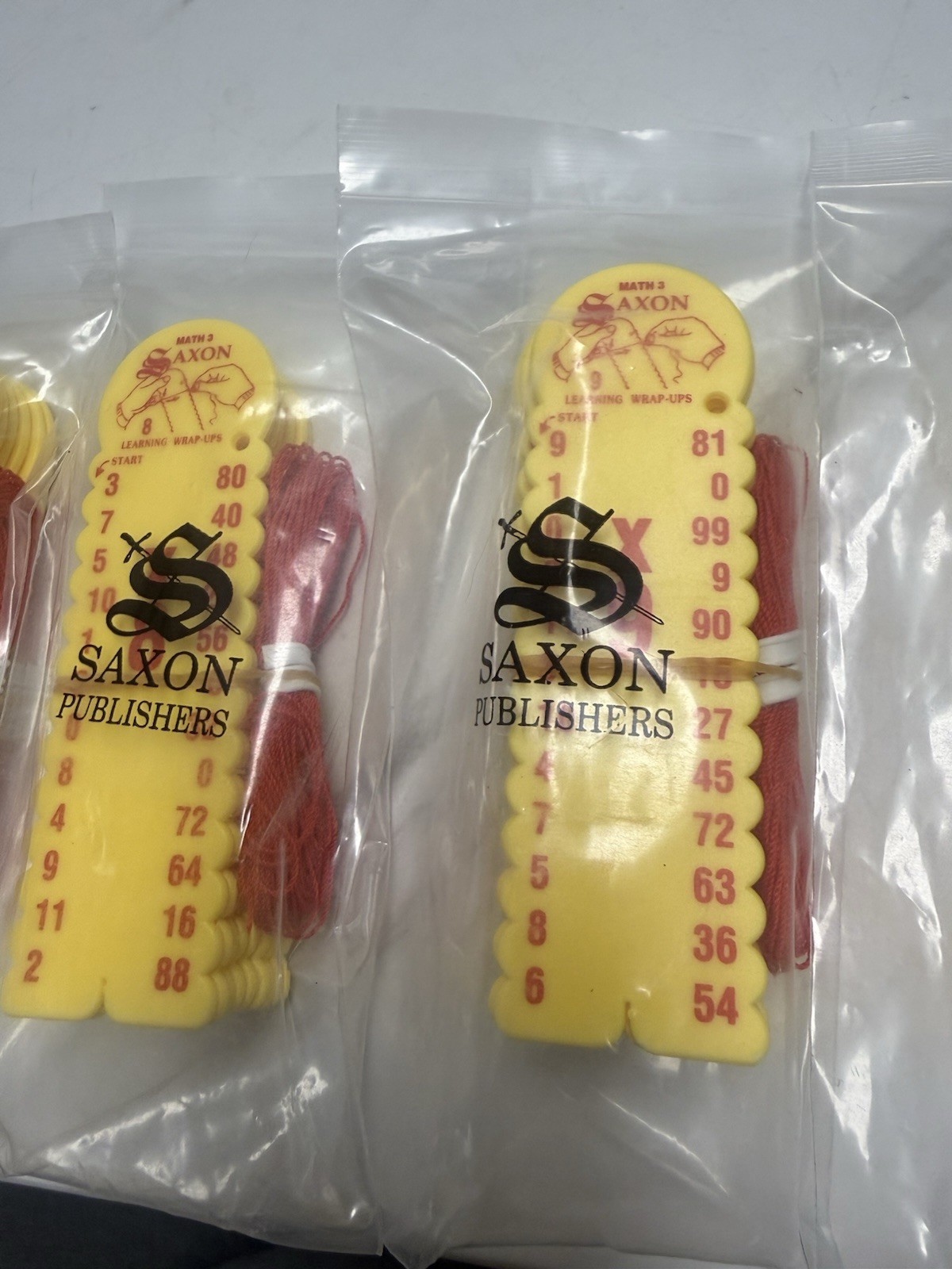 Lot of 5 Sets – Saxon Math 3 Multiplication Learning Wrap-UPS LV 1, 6, 8, 9, 10