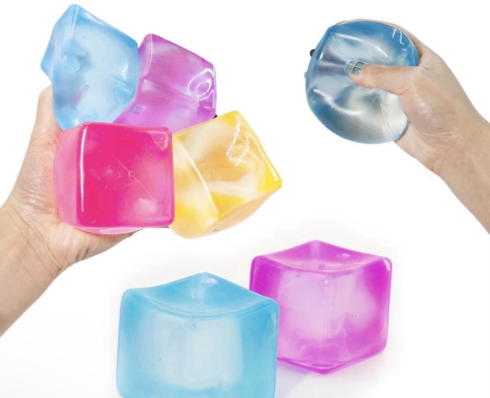 Super Solid Squish Cube Squeeze Ball Sensory Toy PURPLE 3+ Years