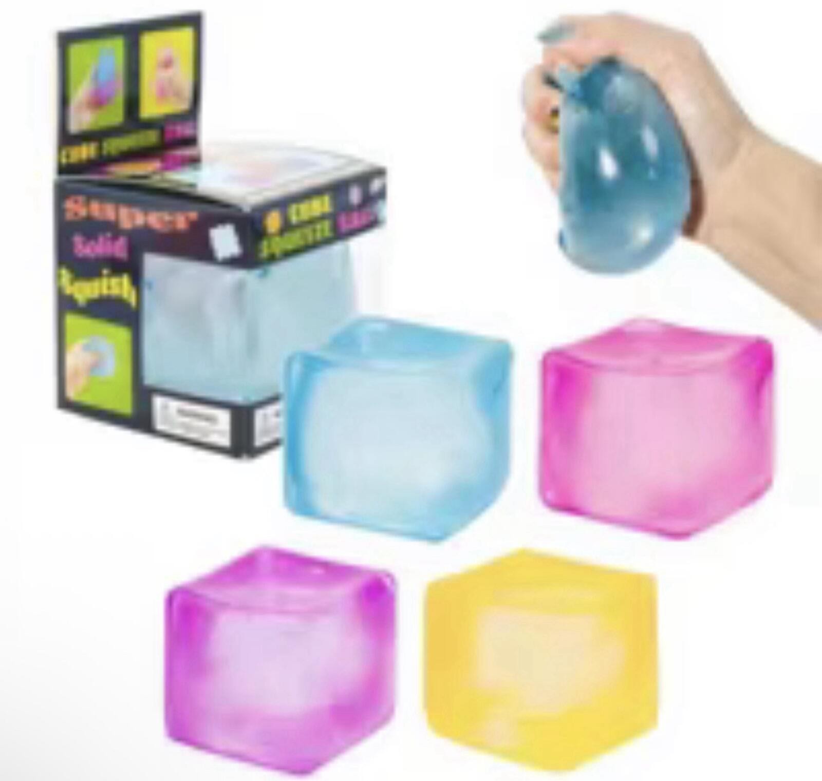 Super Solid Squish Cube Squeeze Ball Sensory Toy PURPLE 3+ Years