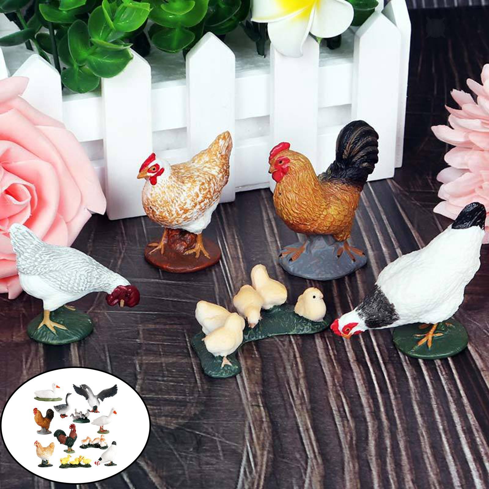 11 Pieces Farm Animal Model Animal Figutes Toys Action Duck Figures