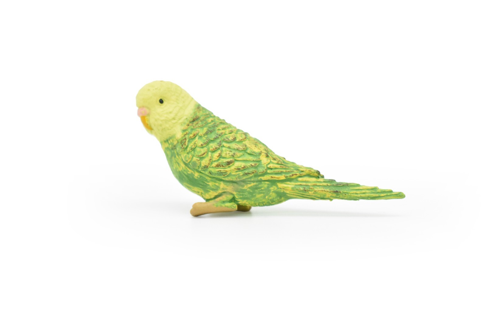 Parakeet, Green, Realistic Rubber Model, Hand Painted Toy 2 1/2″ F1669 B63