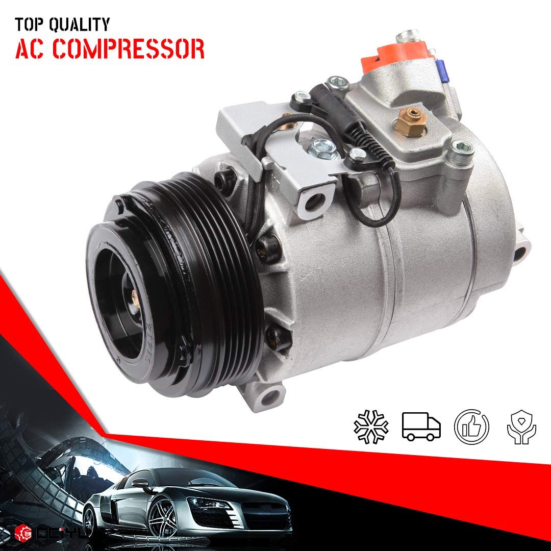 cciyu Air Conditioner Compressor Fit for BMW 2000 B-MW 323Ci 2.5L, Silver