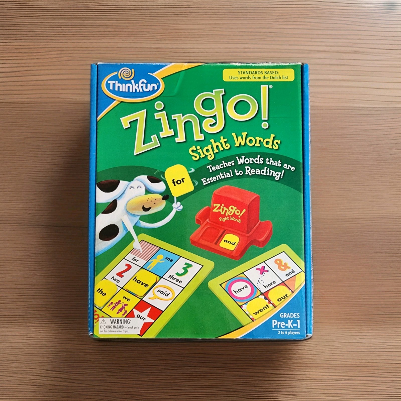 Zingo! Sight Words Essential Reading Words for Pre-K-1 Grades Game Ages 3