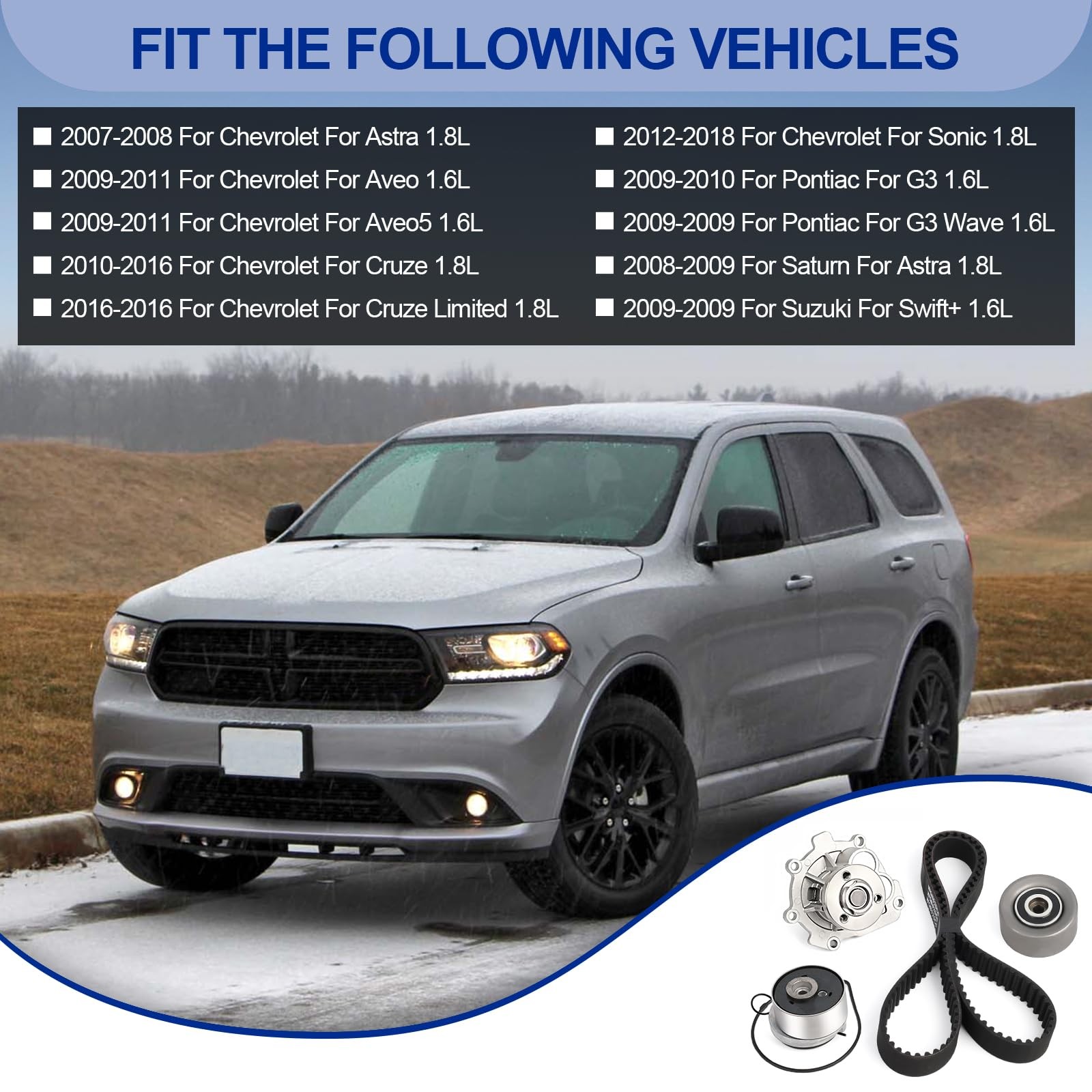 Timing Belt Water Pump Kit fits for 2012-2014 Chevrolet Cruze, 2012-2013…