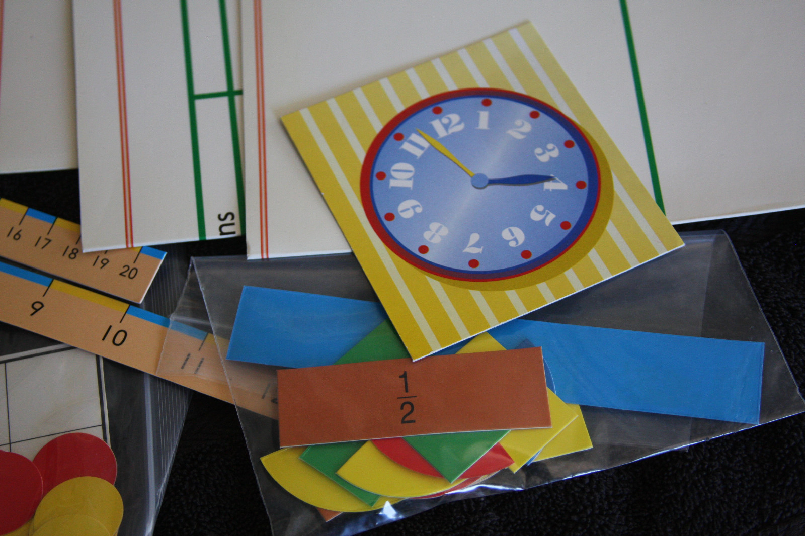 Harcourt Math Manipulatives Math Advantage – Colors, Shapes, Fractions, Time, $