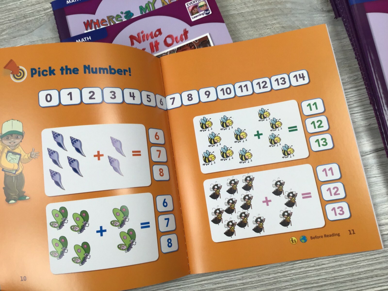 New Everyday Learning Fun Math Set Purple Level Books 1-10 w/ Audio Chips