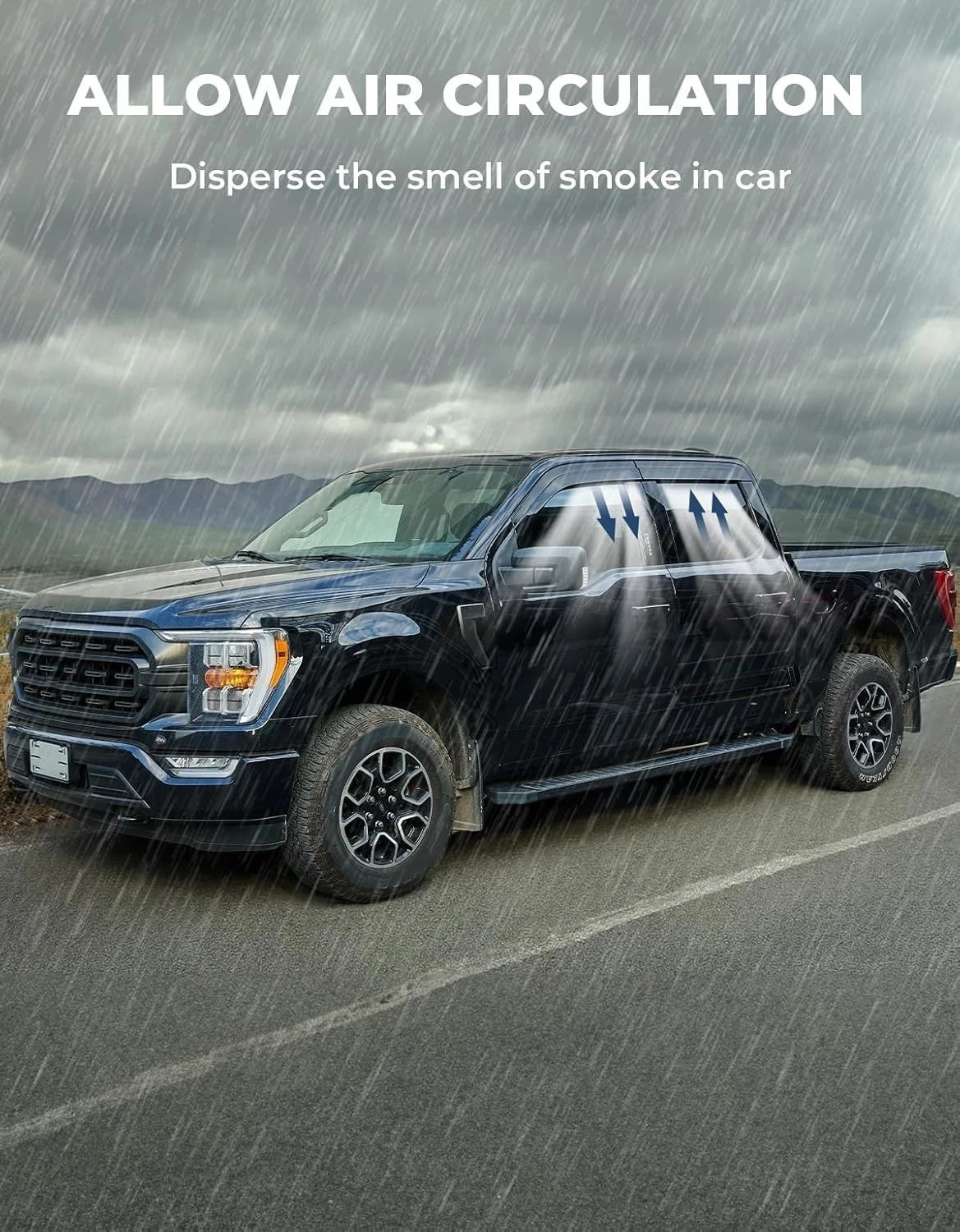 Low Profile Vent Visors for 2015-2024 Ford F150 & Raptor Crew Cab