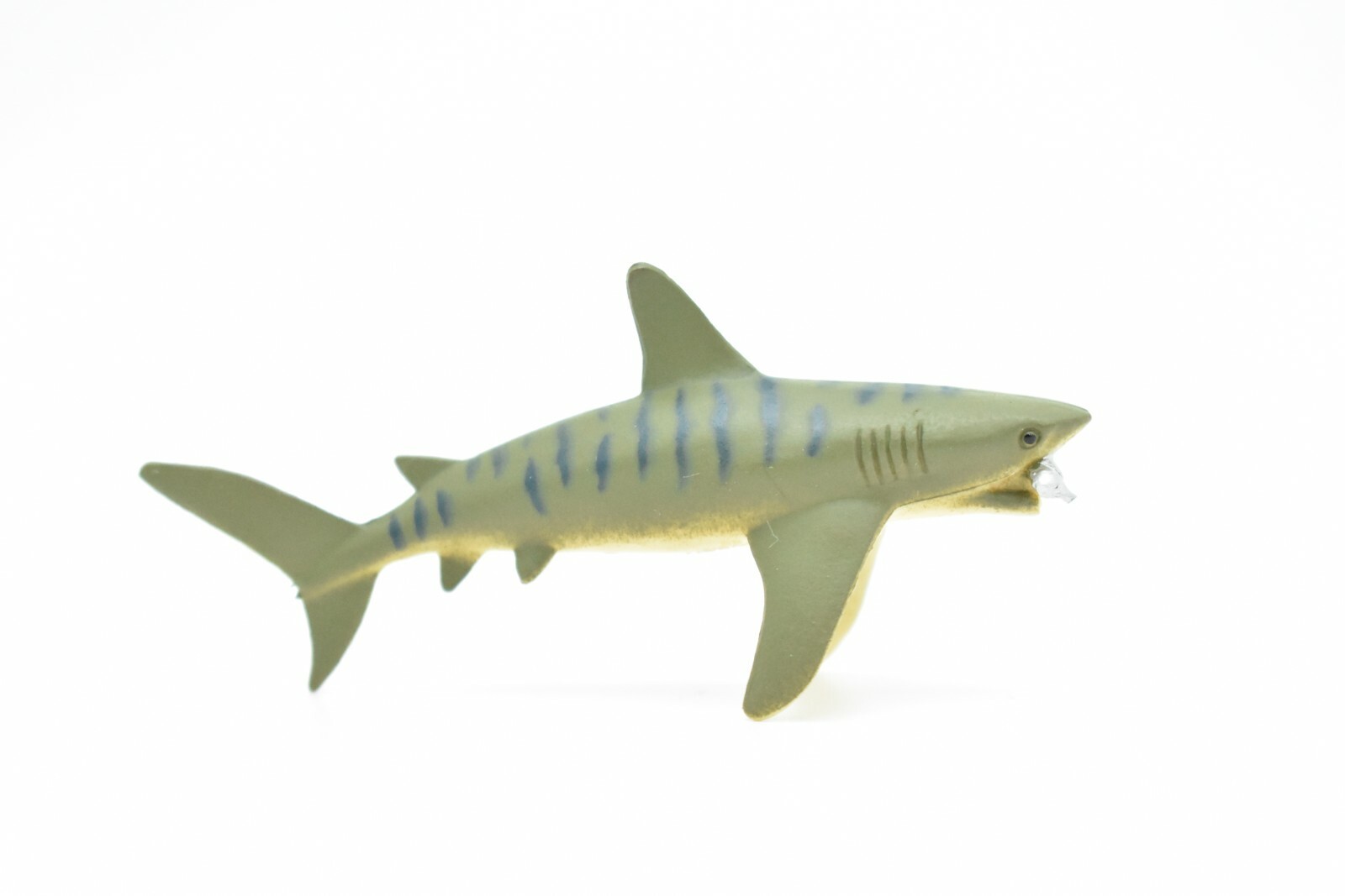 Tiger Shark, With Fish in Mouth, Very Nice Plastic Replica 3″ – F237 B76