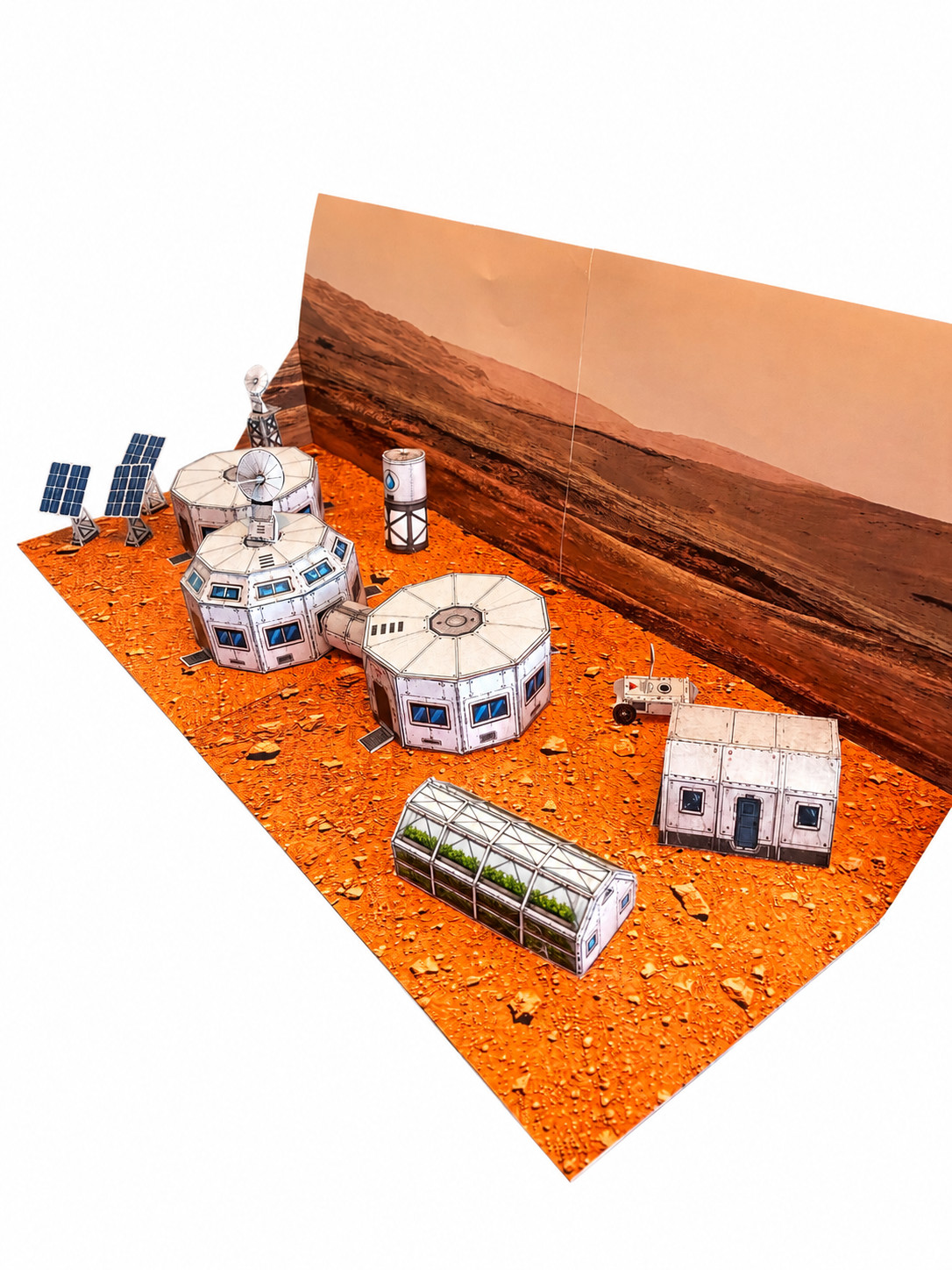 Mars Colony Paper Model Kit | STEM School Project Diorama, Paper Models
