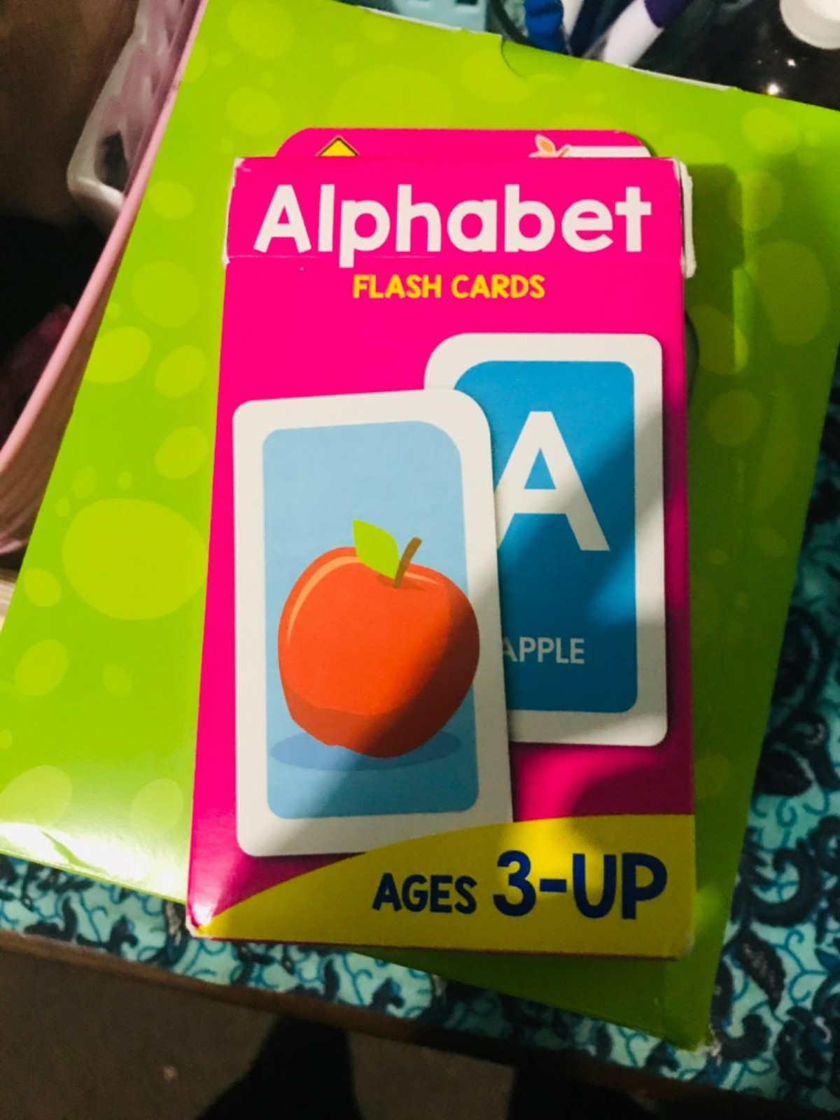 Alphabet Flash Cards School Zone 56 Toddler Preschool ABC Letters Phonics 3yrs +