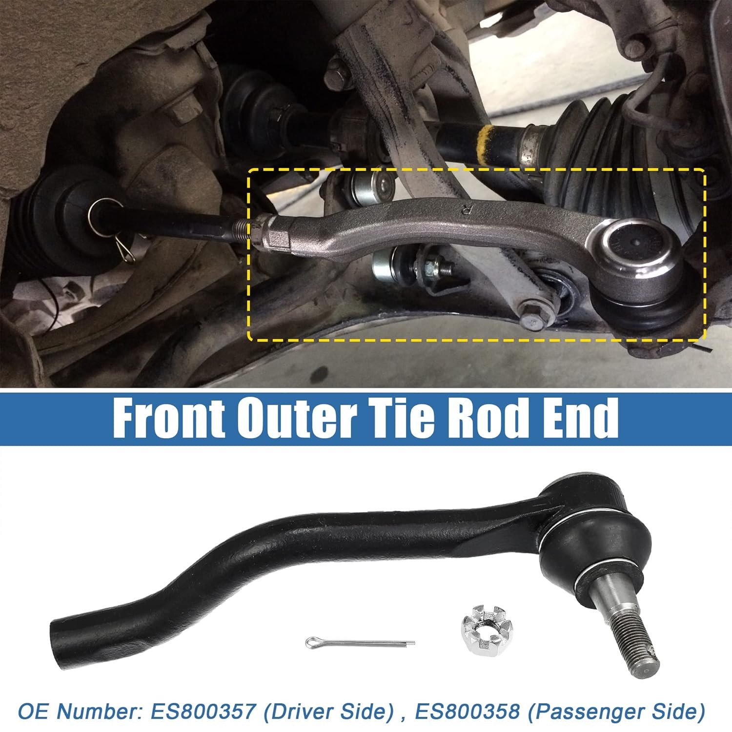 2PCS Front Outer Tie Rod End Links Steering Suspension ES