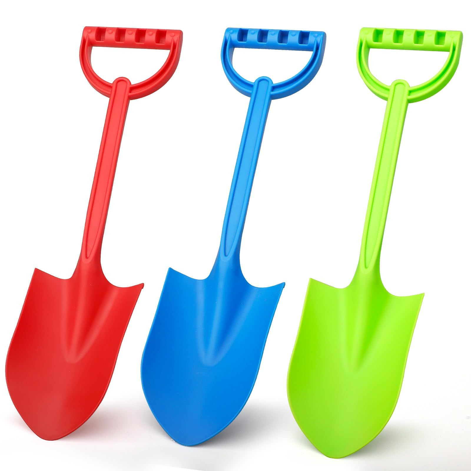 3 Pack Beach Sand Shovels Toys, 16 Inch Plastic Spade Shovel Scoop for blue