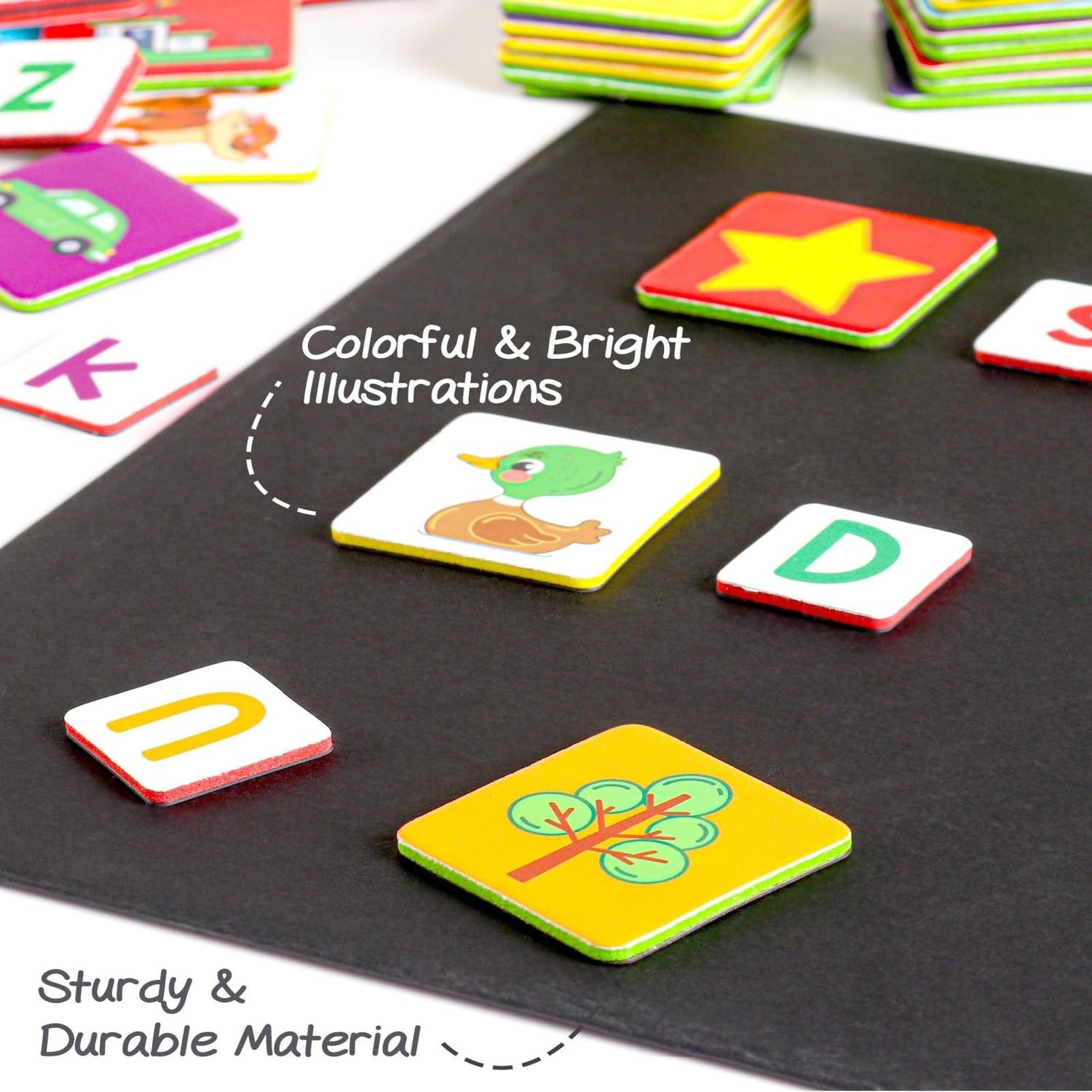 Intelliskills Premium MagneticSpell&Learn Board for Kids62 Pictures&144 Alphabet