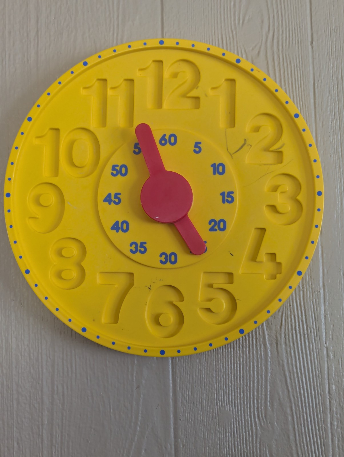 1986 Amway Grow Wise Yellow Kids Learning Clock – 10.5″ – Tell Time – Ireland