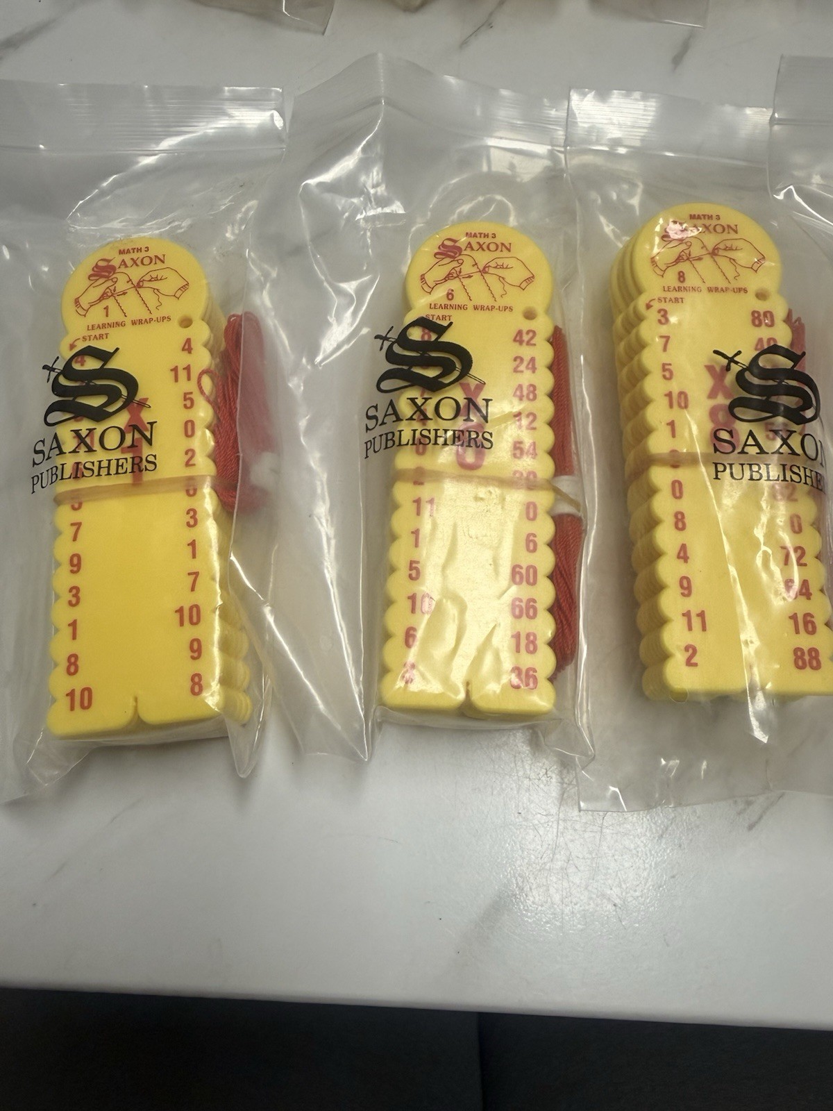 Lot of 5 Sets – Saxon Math 3 Multiplication Learning Wrap-UPS LV 1, 6, 8, 9, 10
